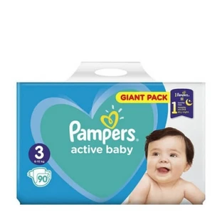 PAMPERS Couches pour bébés Active Baby No.3 6-10Kgr 90 Pieces Giant Pack