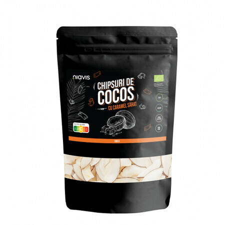 Chips de coco ecológicos con caramelo salado, 100 g, Niavis