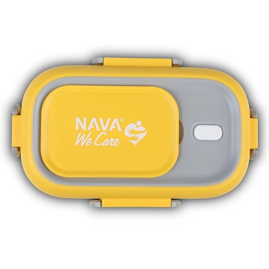 NAVA Edelstahl Rechteckiger Lebensmittelbehälter We Care Gelb 800ml (10-262-008)