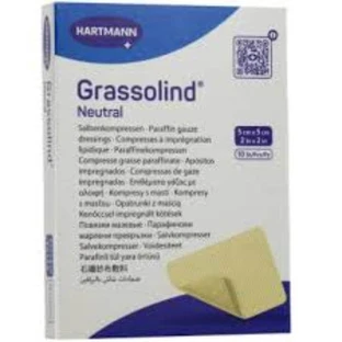 HARTMANN Grassolind Vaseline Gaasjes Gesteriliseerd 5x5 cm 10 Stuks