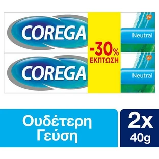 COREGA Cremă fixatoare neutră pentru proteze dentare artificiale 2x40gr