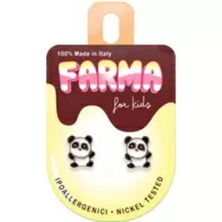 ORION Farma Bijoux Boucles d'oreilles panda hypoallergénique