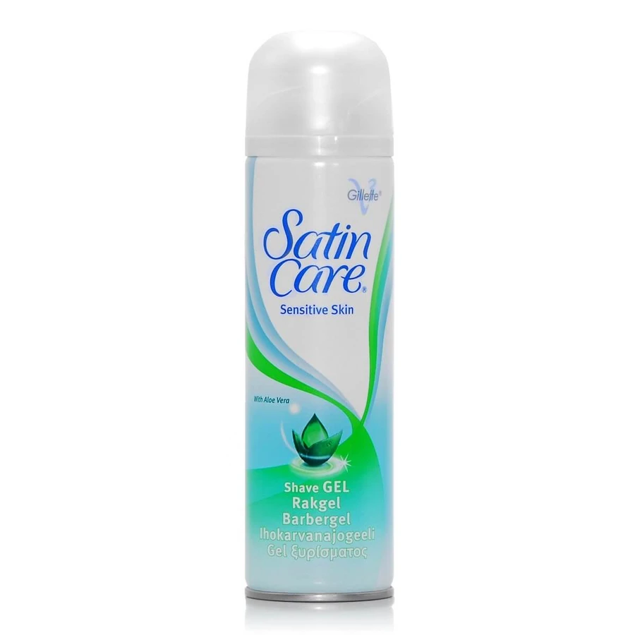 GILLETTE Satin Care Gel de ras pentru piele sensibilă cu Aloe pentru piele sensibilă 200ml