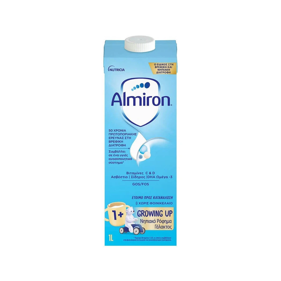 ALMIRON Growing Up 1+ băutură cu lapte pentru sugari 1-2 ani fără ulei de palmier 1000ml