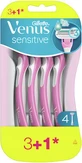 GILLETTE Venus 3 Sensitive Wegwerpscheermesjes met 3 mesjes & Glijmiddel voor de Gevoelige Huid 4 Stuks