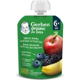 GERBER Organic Fruit Purees Apple, Banana, Blueberry & Raspberry From 6 months 90g
