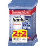 WET HANKIES Antibacterial Wipes XL Antibacterial Hand Wipes (4x15) 60 Pieces