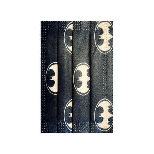 POLI MEY MED Kinder chirurgische Masken 3 Blatt schwarz Batman für Alter 4-9 Jahre x5