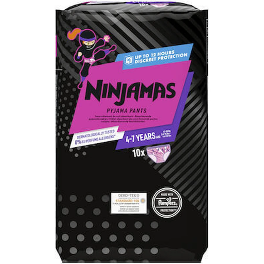 PAMPERS Ninjamas Pyjama Pants Pants for Girls 4-7 Years (17-30kg) 10 Pieces