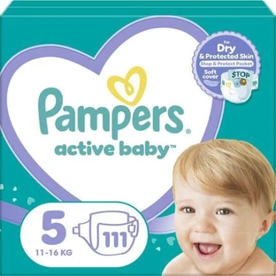 PAMPERS Active Baby No5 Pentru 11-16 kg 111 Bucăți
