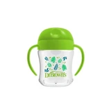 DR. BROWN'S Soft Spout Transition Cup Learning Cup With Soft Spout, Lid & Handles 180ml 6+ Months Various Colours TC 61001 - Cabbage