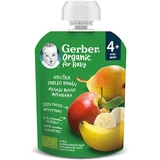 GERBER Organic Food Puré de frutas ecológicas con pera, manzana y plátano del 4º mes 90g