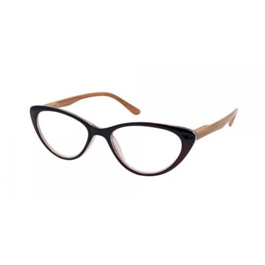 EYELEAD Presbytie - Lunettes de lecture avec branches en bois, forme papillon Bordeaux E206 +4.00