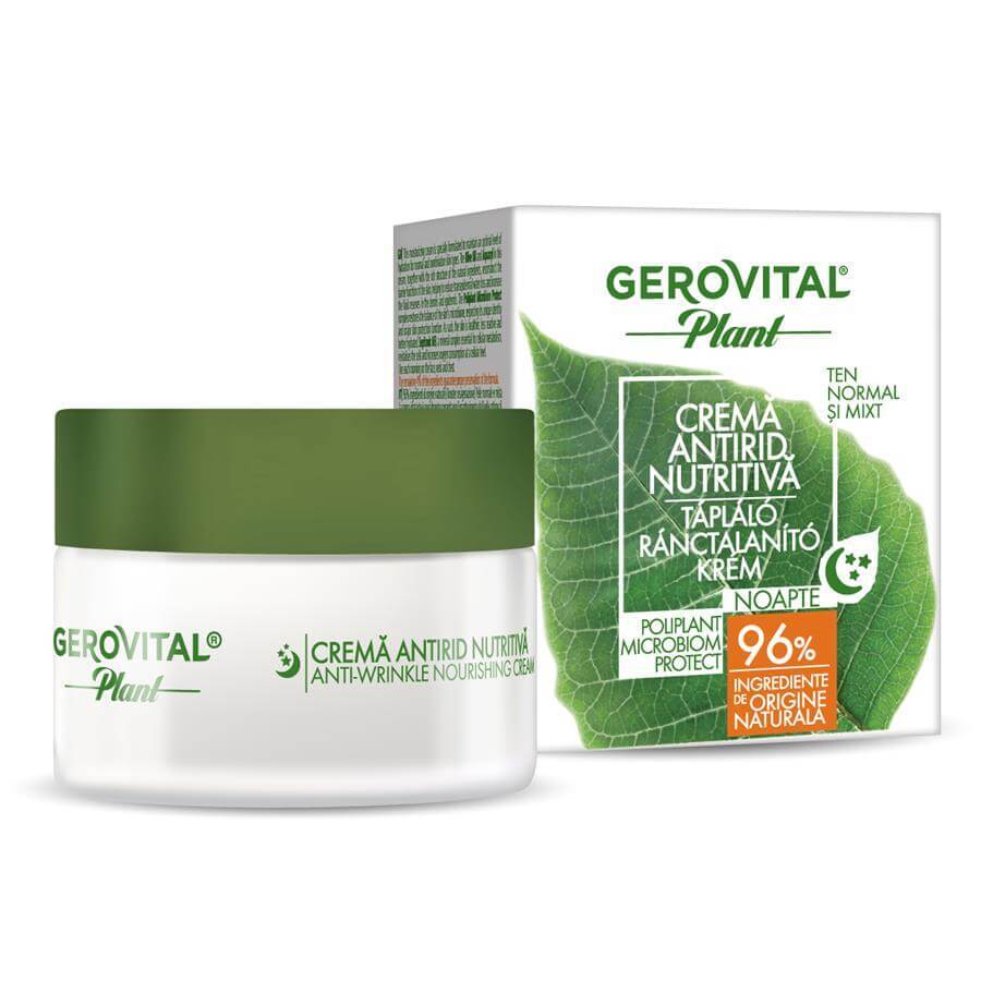 Crema antirid nutritiva Poliplant Microbiom Protect Gerovital Plant, 50 ml, Farmec