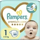 PAMPERS Premium Care Newborn Value Pack No1 Pour 2-5kg 50 pièces