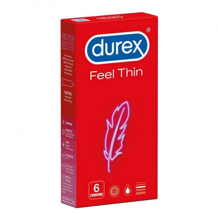 Kondom Feel Thin, 6 Stück, Durex