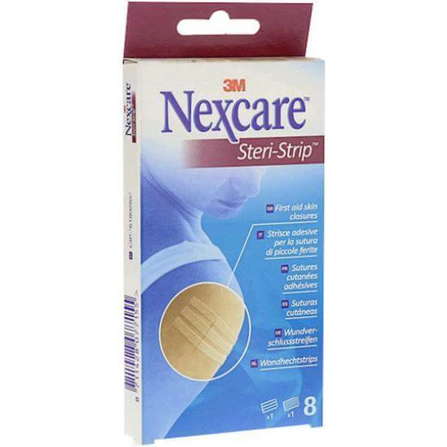 NEXCARE zelfklevende leerverbindingen 3 x R1541 (6mm x 75mm) & 5 x R1540 (3mm x 75mm), 8 stuks