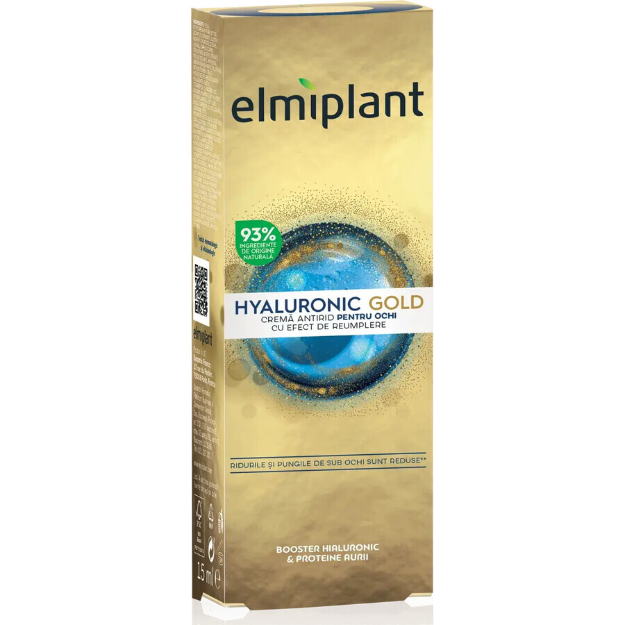 Hyaluronsäure Gold Anti-Falten Augenfüller, 15 ml, Elmiplant