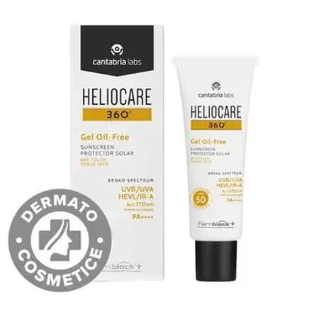 Heliocare 360 Gel de protection solaire à texture sèche avec SPF 50, 50 ml, Cantabria Labs