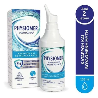 PHYSIOMER Normal Jet Daily Cleansing Solution with 100% Sea Water, 135ml