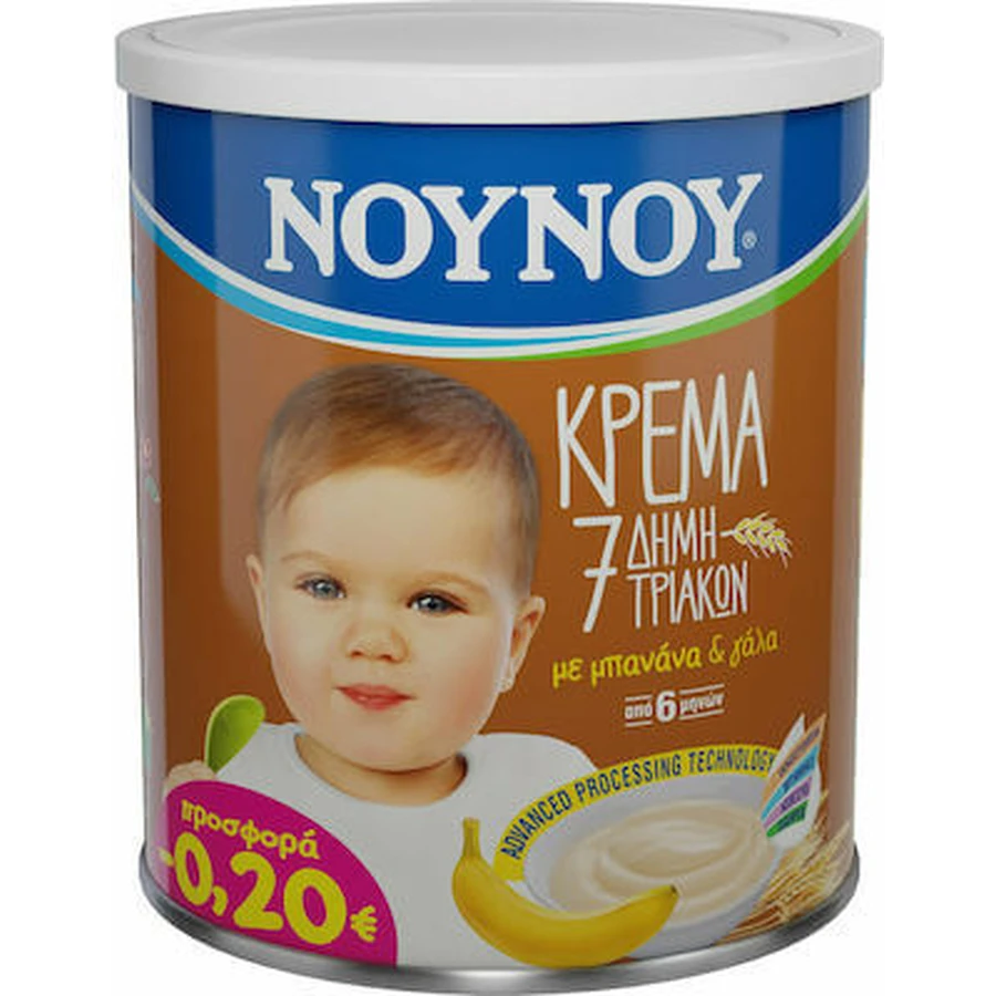 NOYNOY 7 Krem Zbożowy Z Witaminami I Pierwiastkami Śladowymi Dla Niemowląt Po 6 Miesiącu Życia Banan I Mleko 300g W Cenie Specjalnej: ceny i cechy