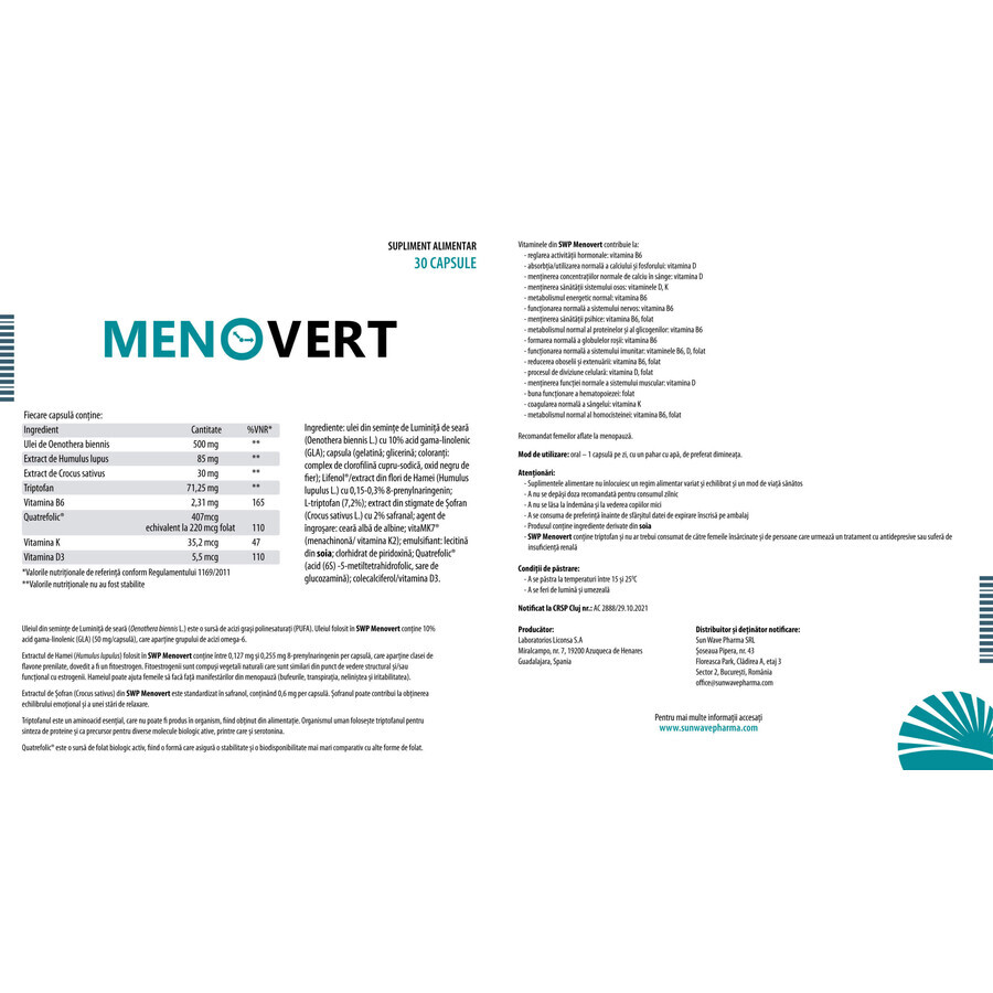 Menovert, 30 Kapseln, Sun Wave Pharma