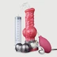 Der pelzige Silikon-Dildo mit Ejakulation &amp; Saugnapf 21 x 7,5 cm - Rot