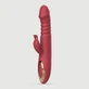 Vegas Geribbelde Thrusting Siliconen Vibrator met Bulge Tip - Rood