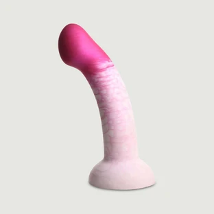 G-Swirl G-Spot Curved Silicone Dildo with Suction Cup - Pink
