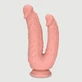 Exton 20,5 cm Dubbele Realistische Siliconen Dildo met Zuignap - Vlezig