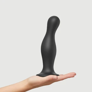 Curvy Plug XX-Large Silikon Premium Dildo mit Saugnapf - Schwarz