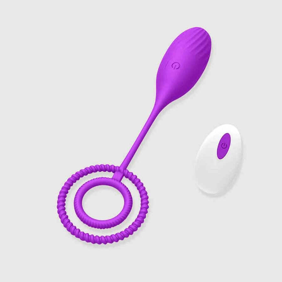 Sexopolis My Remote Play Ribbed Silicone Remote Controlled Bullet VIbrator With Handle - Violet