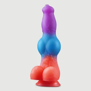 Glow In The Dark Siliconen Dildo Met Zuignap - Veelkleurig