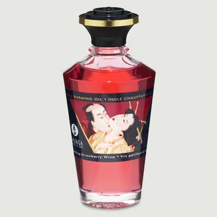 Shunga Aphrodisiac & Kissable Warming Oil Sparkling Wine Strawberry - 100 ml