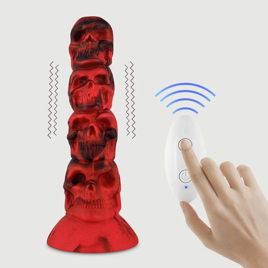 The Walking Dead Grote Op Afstand Bediende Realistische Siliconen Vibrator Met Zuignap - Rood