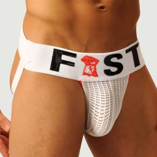 Jockstrap Fist Logo - Weiß - Groß