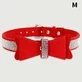 Halsband mit Schleife und Strasssteinen - Rot
