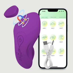 Kenna App Controlled Panty Silicone Wearable Vibrator - Purple