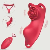The Flower Butterfly Remote Controlled Wearable Vibrator - Red