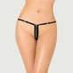Zip Front Sexy Black Thong Knickers - Black - One Size