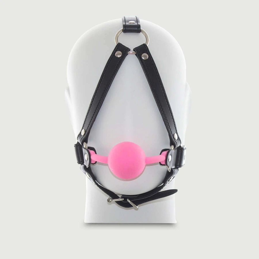 Bâillon à bille avec sangle de mâchoire - Rose