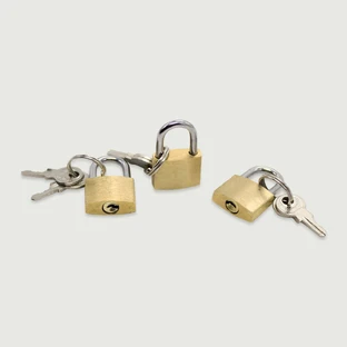 Mini-Metall-Vorhängeschlösser mit Schlüsseln - Silber/Gold