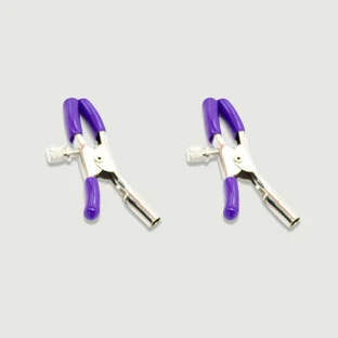 Nipple Clamps With Adjustable Metal Clip - Purple