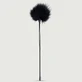 Long Feather Tickler With Soft Feathers & Black Handle - Black