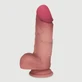 Gareth 18,6 cm Gode ultra réaliste en silicone double couche avec boules et ventouse - Chair