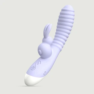 Maya Dual Motor Silikon Rabbit Vibrator mit gerippter Oberfläche - Violett