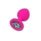 Anal Collection Butt Plug medio in silicone con gioiello rotondo - Rosa/Nero