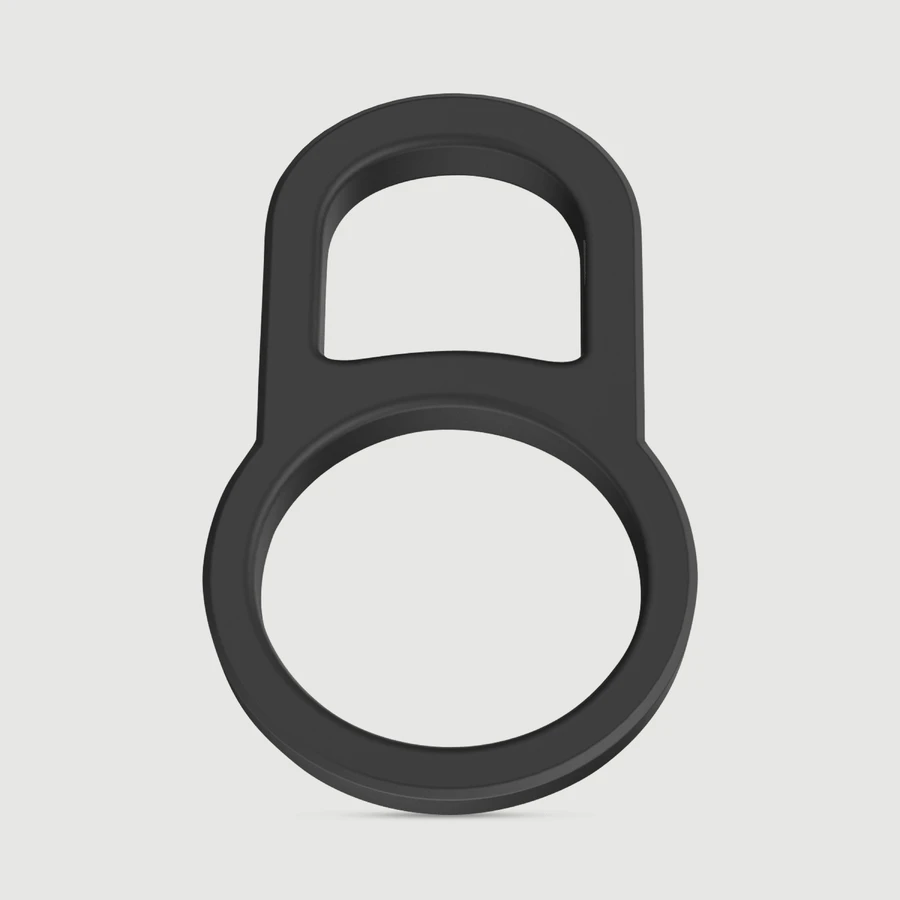 Anillo para el pene de silicona blanda con doble cierre Erector - Negro