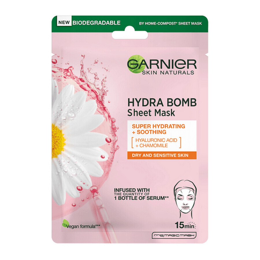 Hydra Bomb Skin Naturals Kamille Serum Maske, 28 g, Garnier