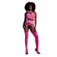 Glow In The Dark Kruisloos Tweedelig met Crop Top & Kousen - Roze - Eén Maat